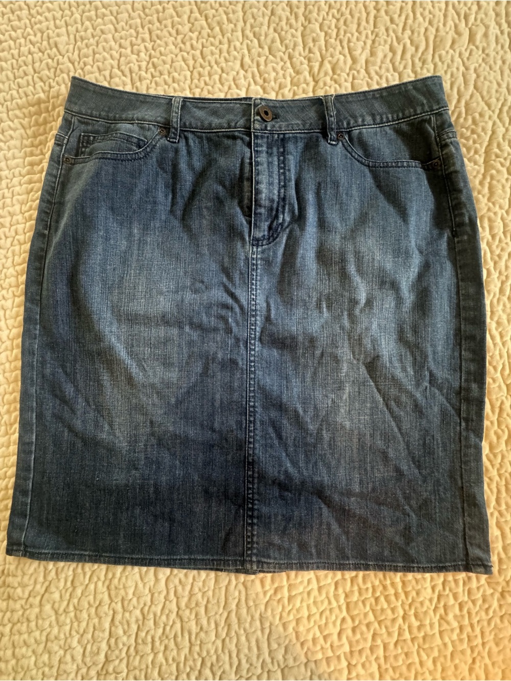 J. Jill Dark Blue Denim Pencil Skirt